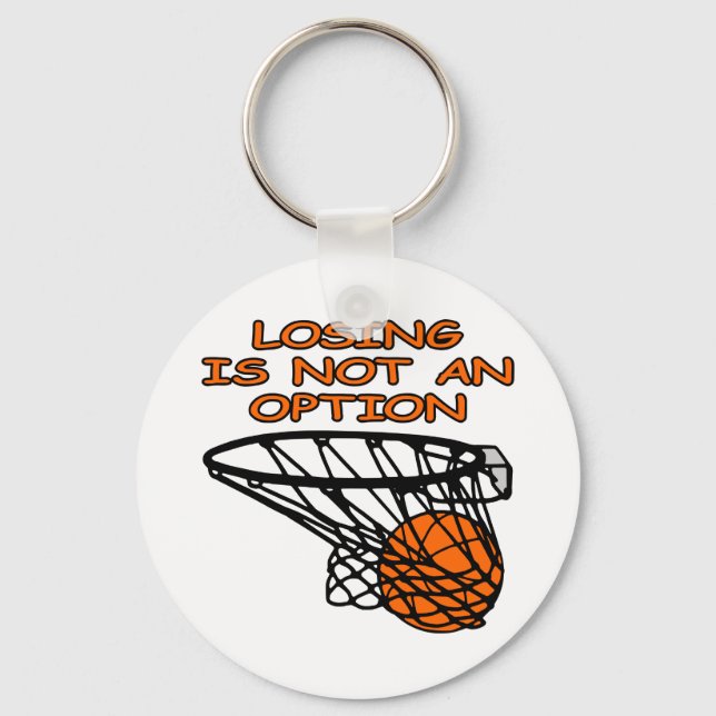 Chaveiro Opção de perda de basquetebol branco (Frente)