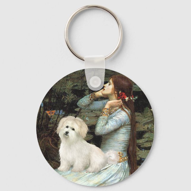 Chaveiro Ophelia Sentada - Coton de Tulear 7 (Frente)