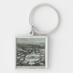 Chaveiro Opinião de perspectiva da cidade de Chaux, C. 180