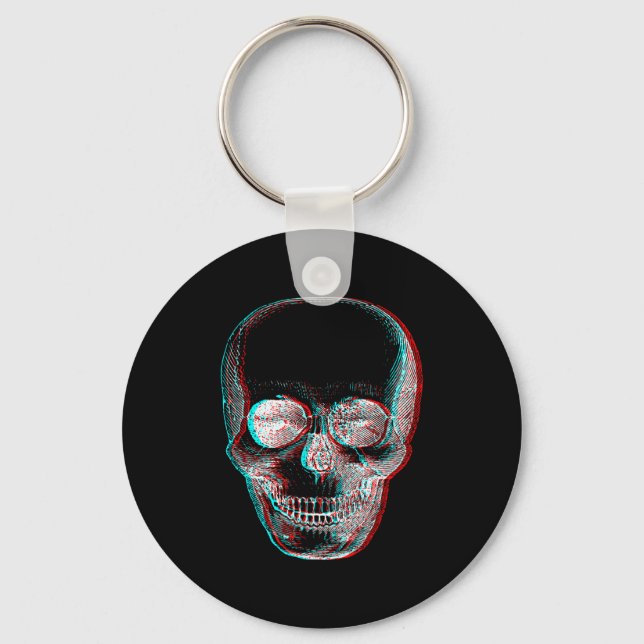 Chaveiro Optical Illusion Halloween Skeleton Skull  (Frente)