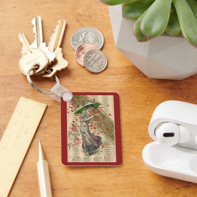 Chaveiro Oração ao Namorados Santo, Senhora Vitoriana Vinta (Mesa)