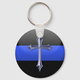 Chaveiro Oração fina de Blue Line para a segurança