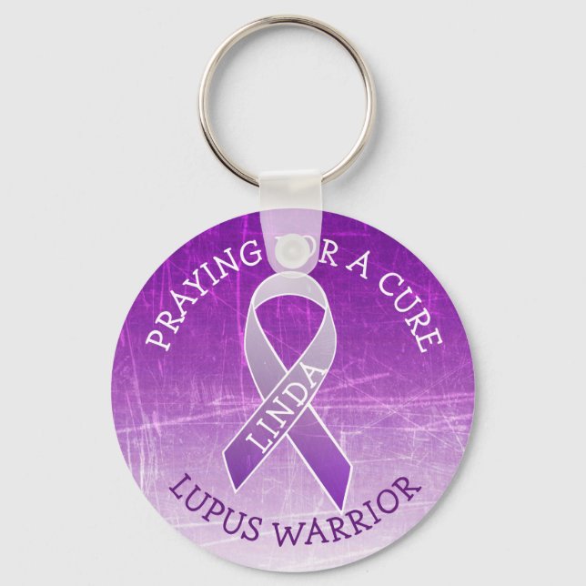 Chaveiro Oração personalizada para uma cadeia Cure Lupus Wa (Frente)