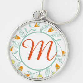 Chaveiro Orange and Mint Floral Garland Folk Art