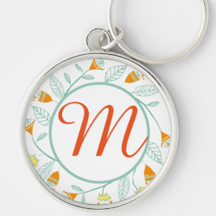 Chaveiro Orange and Mint Floral Garland Folk Art