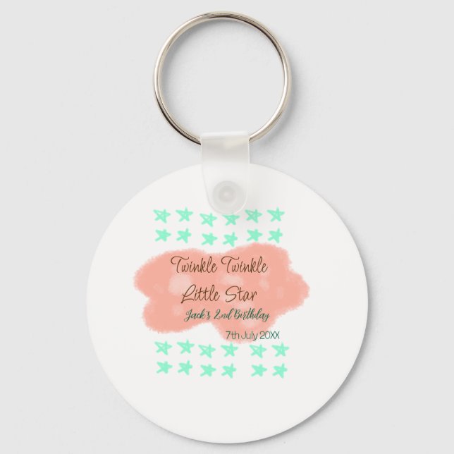 Chaveiro Orange clouds twinkle twinkle little stars green  (Frente)