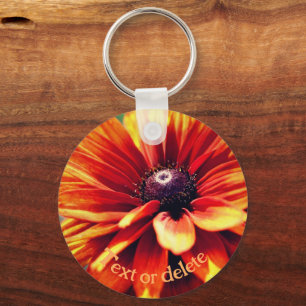 Chaveiro Orange Daisy Flower Personalizada