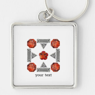 Chaveiro Orange Diamond Gemstone Art, Orange