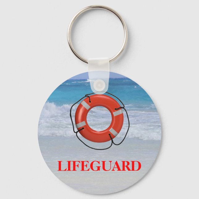 CHAVEIRO ORANGE LIFESAVER NA PRAIA (Frente)
