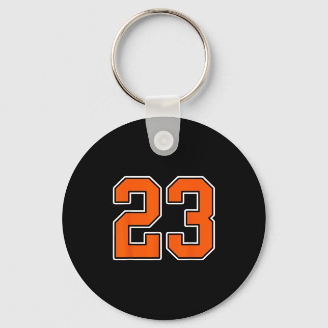 Chaveiro Orange White Number 23 Jersey Player Uniform #23 (Frente)