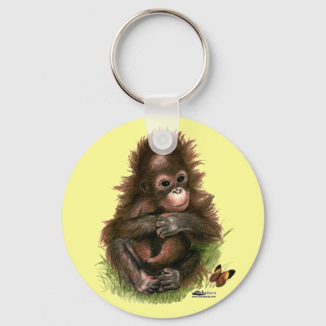 Chaveiro Orangutan Baby e Butterfly (Frente)