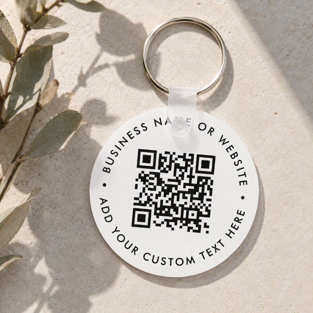 Chaveiro Orçamento Simples e Limpo do Código QR (Interactive editable QR code keychains to promote your business, products or services.)