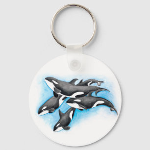 Chaveiro orcas em azul