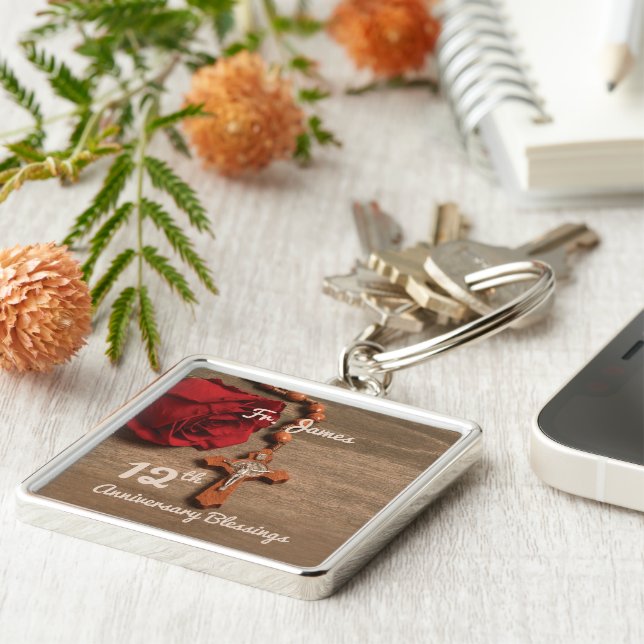 Chaveiro Ordenação por 12 do Padre Rosa e Rosary (Lateral)