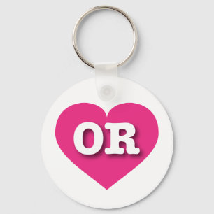 Chaveiro Oregon Hot Pink Heart - Eu amo OR