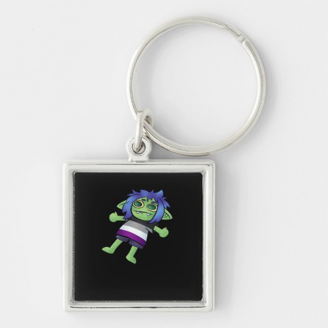 Chaveiro Orgulho Assexual Goblincore Goblin Clássico (Frente)