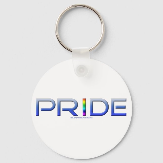 Chaveiro Orgulho Colorido de SlipperyJoe palavra arco-íris  (Frente)