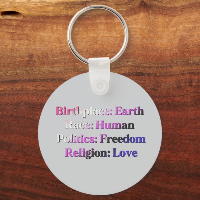 Chaveiro Orgulho de Genderfluido - Local de Nascimento: Ter (Frente)