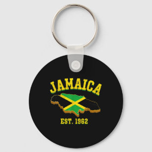 Chaveiro Orgulho de Mapa da Bandeira jamaicana do Dia da In