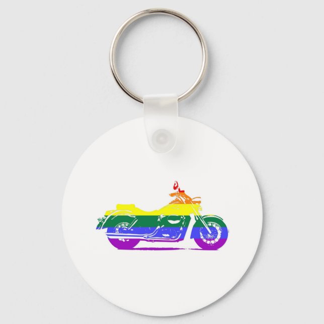 Chaveiro Orgulho de Motocicleta GLBT (Frente)