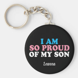 Chaveiro Orgulho do meu filho transgénero Monograma do Pai