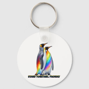 Chaveiro Orgulho do Pingüim Arco-íris Fica Junto