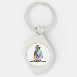 Chaveiro Orgulho do Pingüim Arco-íris Fica Junto