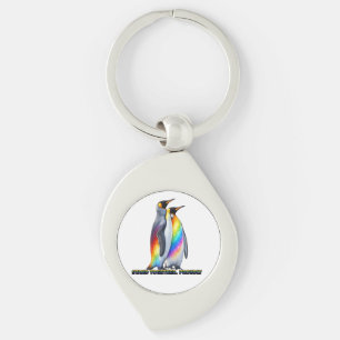 Chaveiro Orgulho do Pingüim Arco-íris Fica Junto