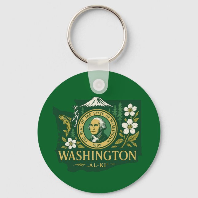 Chaveiro Orgulho estatal de Washington (Frente)