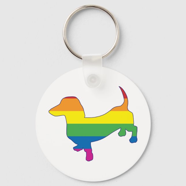 Chaveiro Orgulho gay Dachshund/Wiener (Frente)