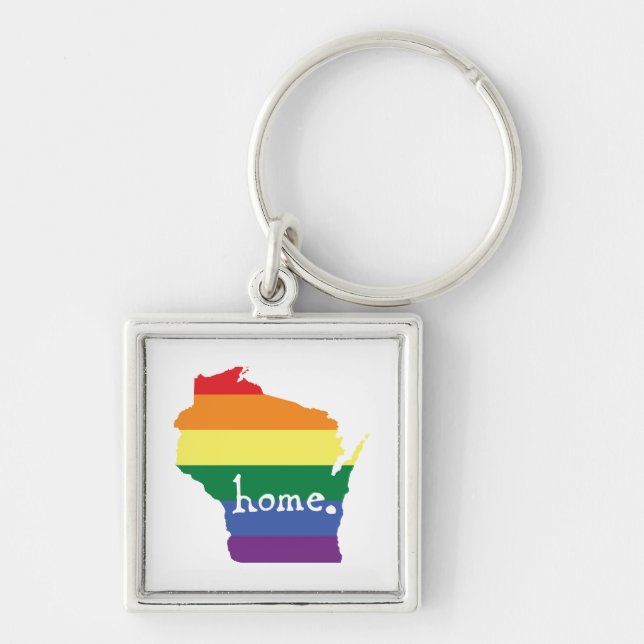 Chaveiro Orgulho gay de Wisconsin | Mapa do lar (Frente)
