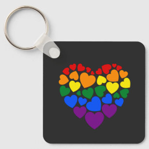 Chaveiro Orgulho - gay do arco-íris cor coração para amor