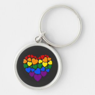 Chaveiro Orgulho - gay do arco-íris cor coração para amor