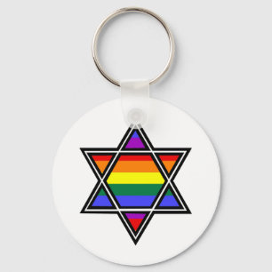 Chaveiro Orgulho gay do Rainbow Star personalizável de Davi