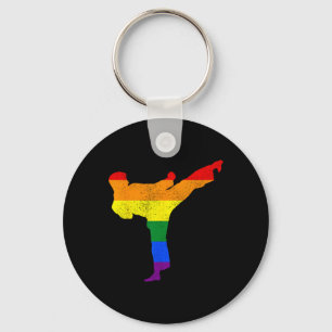Chaveiro Orgulho Gay Karate Lgbtq Apoio Artista de Artes Ma