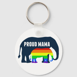 Chaveiro Orgulho gay Mãe Orgulhosa Elefante Rainbow LGBTQ