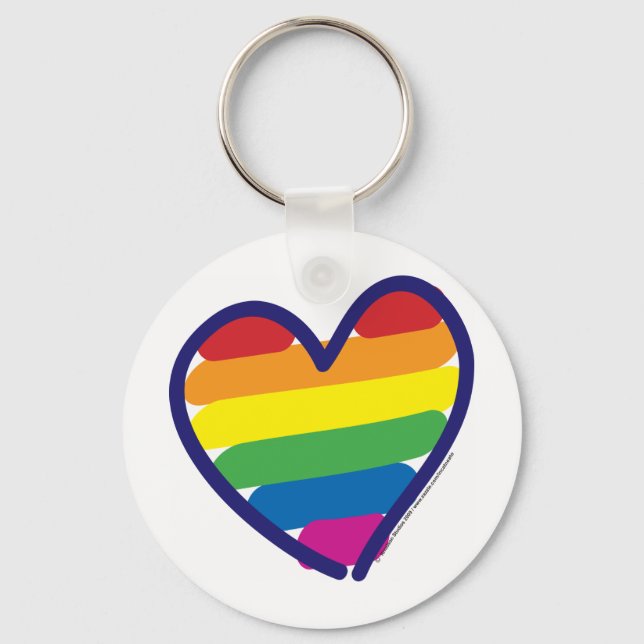 Chaveiro Orgulho gay Rainbow Heart (Frente)