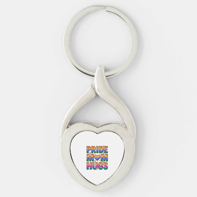 Chaveiro Orgulho Mãe Abraços Design Vetorial Arco-íris Vint (Frente)