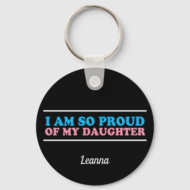 Chaveiro Orgulho-me da minha filha transexual Mãe Monograma (Frente)