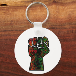 Chaveiro orgulho negro punho vermelho verde bandeira pan-af