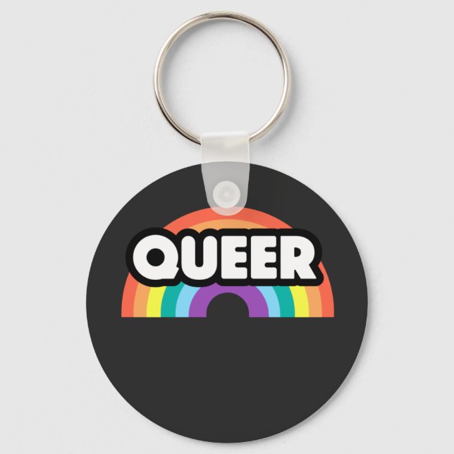 Chaveiro orgulho - O amor do arco-íris queer é amor. (Frente)