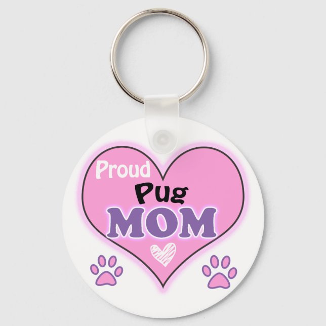 Chaveiro Orgulho Pug Mãe (Frente)