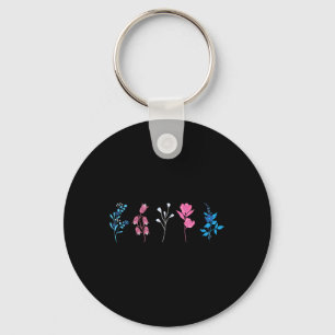 Chaveiro Orgulho Transgênero Floral, Flor da Bandeira Trans