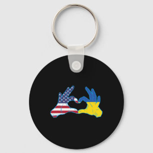 Chaveiro Orgulho Ucrânia EUA - Orgulhoso Ucraniano American