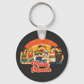 Chaveiro Orgulho Vintage Retro Mês do Orgulho Celebração LG