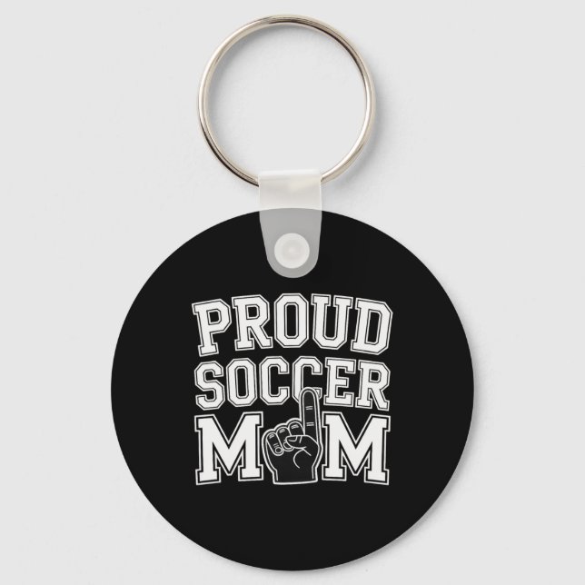 Chaveiro Orgulhosa Mãe de Futebol Torcedor Alegre Apoio Par (Frente)