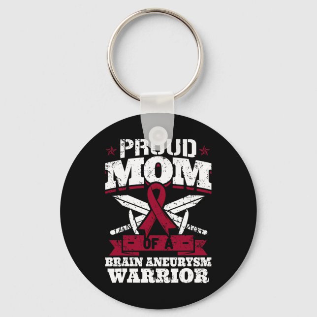 Chaveiro Orgulhosa Mãe De Um Aneurismo Cerebral Sensibiliza (Frente)