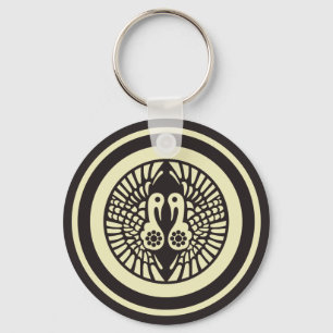 Chaveiro Oriental Beige Cinza Ikko Ikki Japão Mon Art