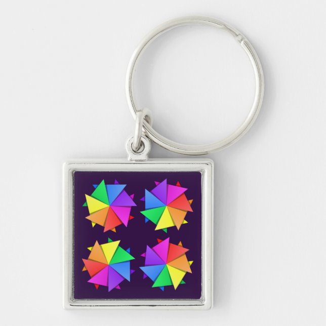 Chaveiro origami arco-íris (Frente)
