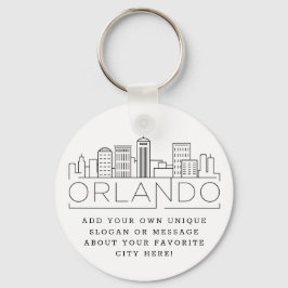 Chaveiro Orlando, Flórida Estilizou Skyline | Slogan Person